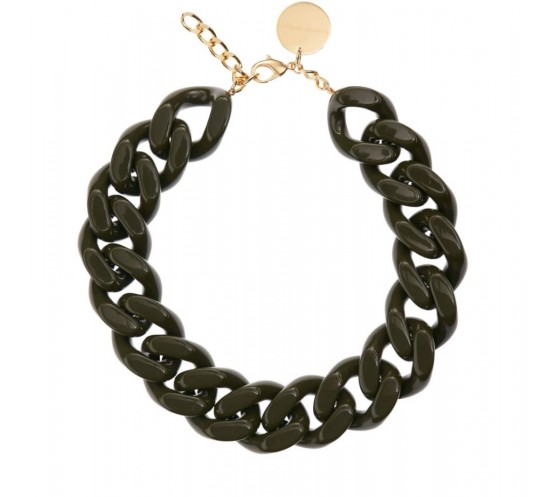 COLLIER MAILLONS PLATS - WINTER OLIVE