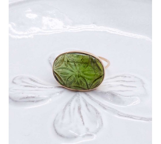 JOHRI - BAGUE EN OR ET TOURMALINE...
