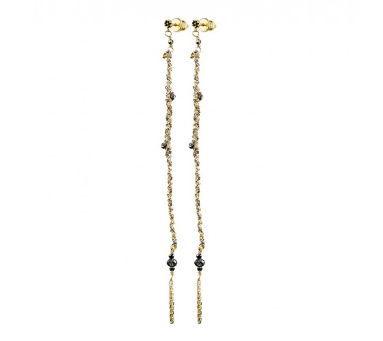 BOUCLES D'OREILLES N°461 - GOLD / GREY