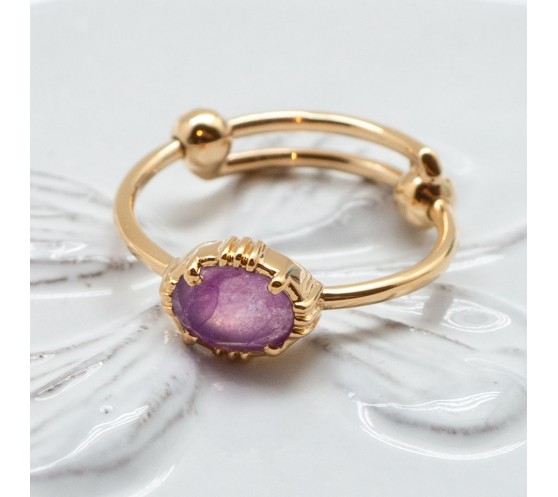 BAGUE PETITE PIERRE OVALE SERTIE...