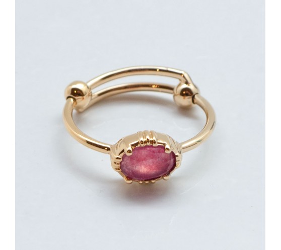 BAGUE PETITE PIERRE OVALE SERTIE...