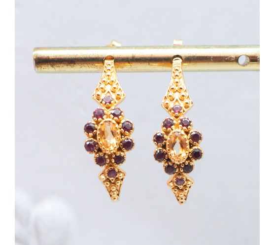 BOUCLES D'OREILLES - ANNE 1 - CITRINE...