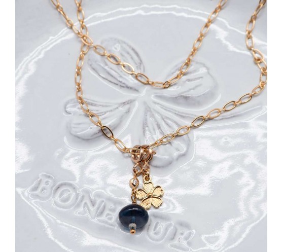 EVERGREEN - COLLIER CHAÎNE PLAQUEE OR...