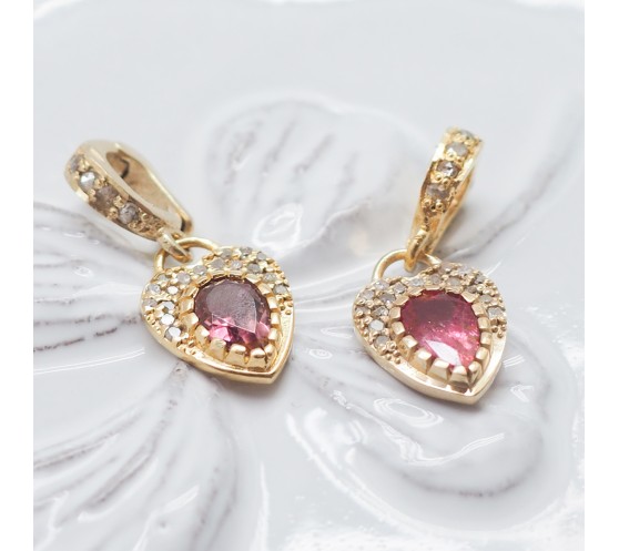 CHARM - COEUR, TOURMALINE ET DIAMANTS