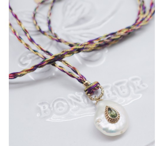 COLLIER - NAIADE PERLE D'EAU DOUCE ET...