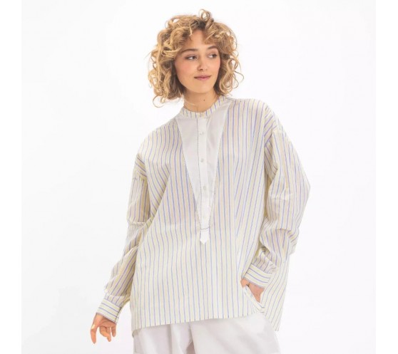 BLOUSE BUDDHA RAYURES JAUNES