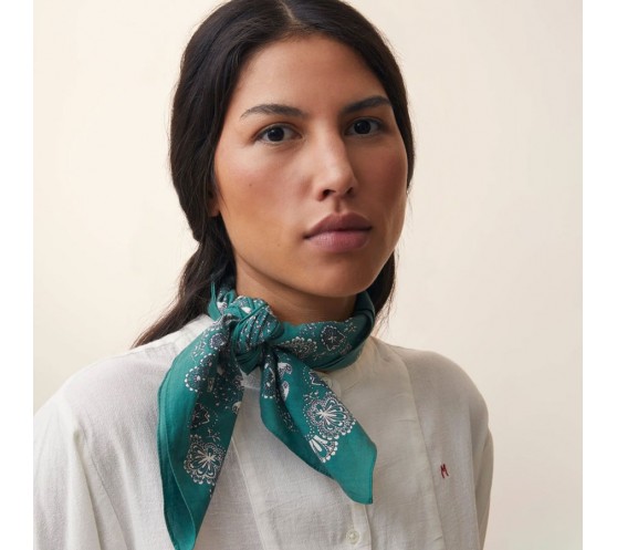 FOULARD EN COTON - 675 - BOTTLE GREEN