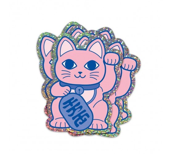 GLITTER STICKER - LUCKY CAT MANEKI NEKO