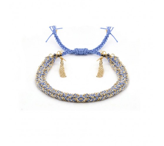 BRACELET N°183 - GOLD / BLUE