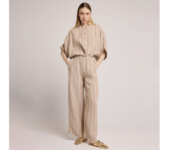 PANTALON MARIANA - RAYURES BLEU CIEL